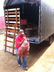 De vrachtwagen met fruit