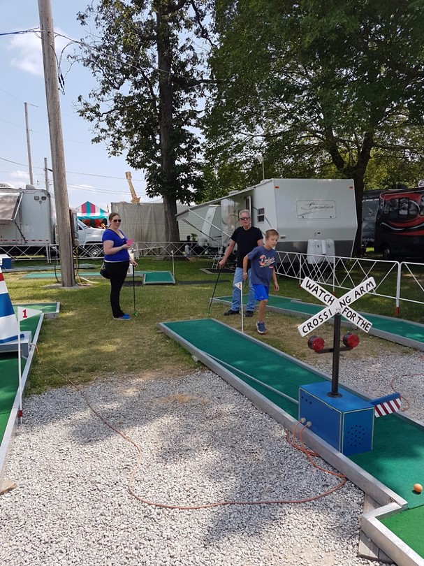 Playing a round of Mini Golf