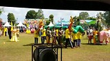 A creation of the students during the parade of the sportsweek