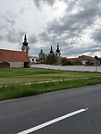 Uitzicht op de torens van Doksany