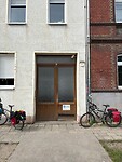 De ingang van ons appartement in Lutherstadt