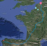 de volledige route naar Santiago de Compostella