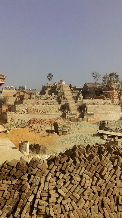 Bhaktapur afgebroken tempel