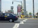 Menselijk stoplicht in Lima