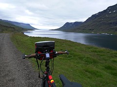 Biking the fjord of Seydisfjordur