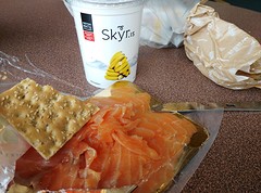 A local fantastic lunch : fresh smoked salmon from Iceland