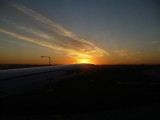 De ondergaande zon in Chicago