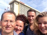 In front of The Marriott Hotel