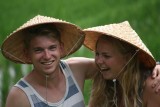 Lau en Iris in rijstvelden