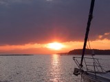 sunset at lake Champlain