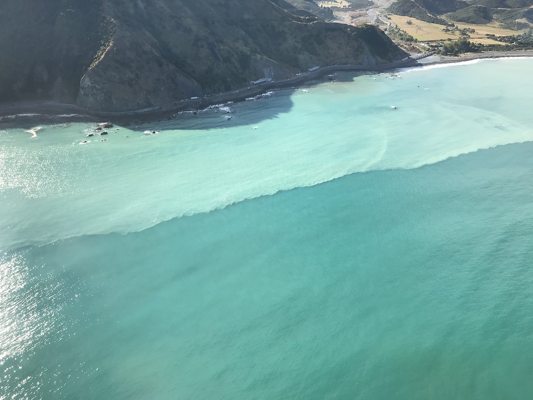 Uitzicht vanuit vliegtuig Kaikoura