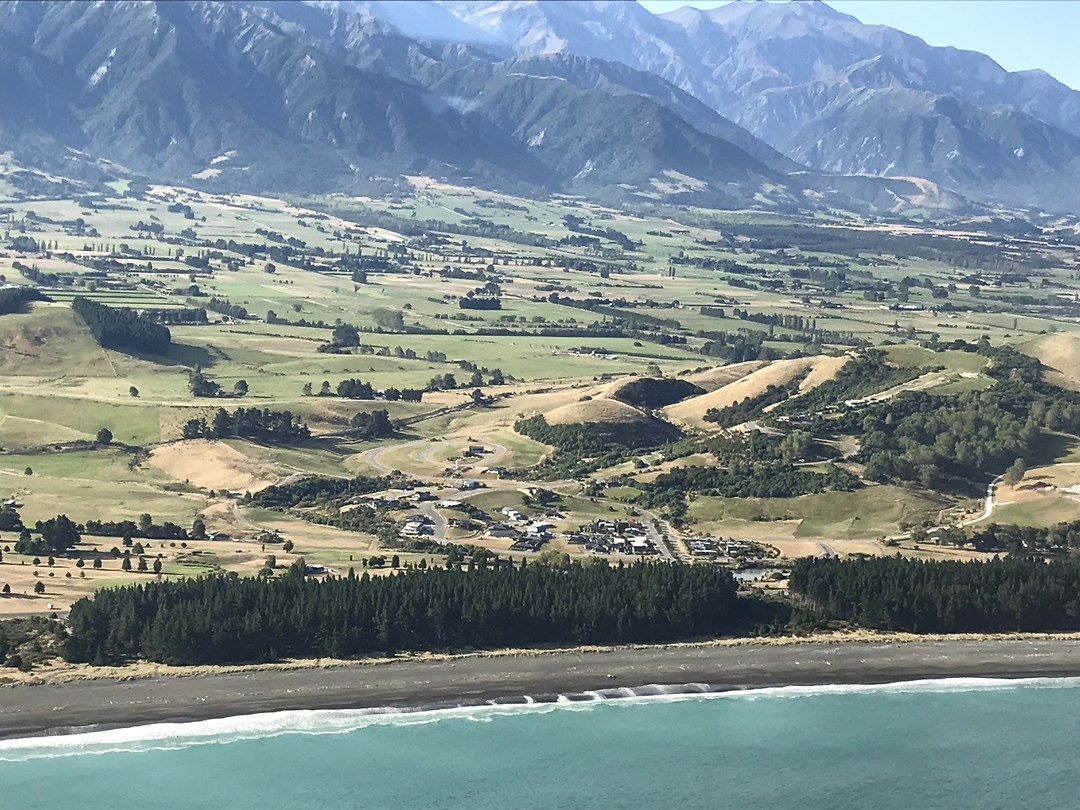 Uitzicht vanuit vliegtuig Kaikoura