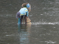 Wier zoeken in de rivier