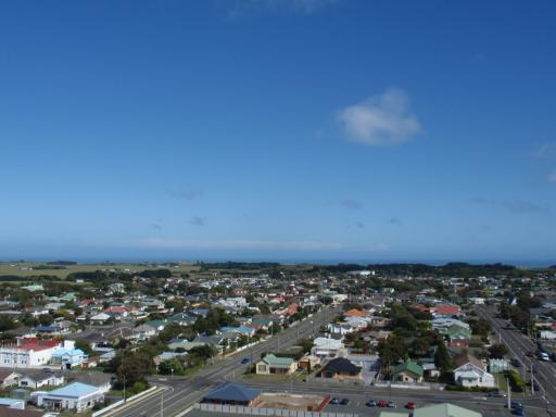 Uitzicht vanaf de watertoren in Hawera