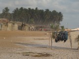 Dorp op het strand.