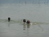 Zwemmen in Lake Bosumtwi.