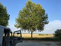 Ons uitzicht op onze 2 e camperplek.