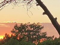Zonsondergang vanaf de camping.