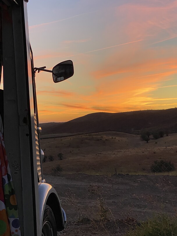 Zonsondergang op Camper park Caseres nature