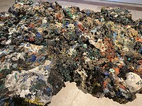 Gesmolten plastic afval uit de oceanen van de wereld