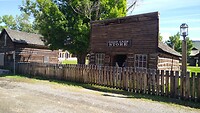 Oude huizen en winkels in historisch Virginia City