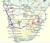 Schermafbeelding route afrika