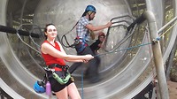 Canopye zipline; elektriciteit opwekken met het rad