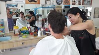 Tijdens de barbershop