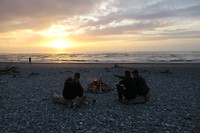 Aan het strand en net op tijd