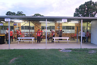 Greyhound renbaan in Grafton, tegelijk onze camping