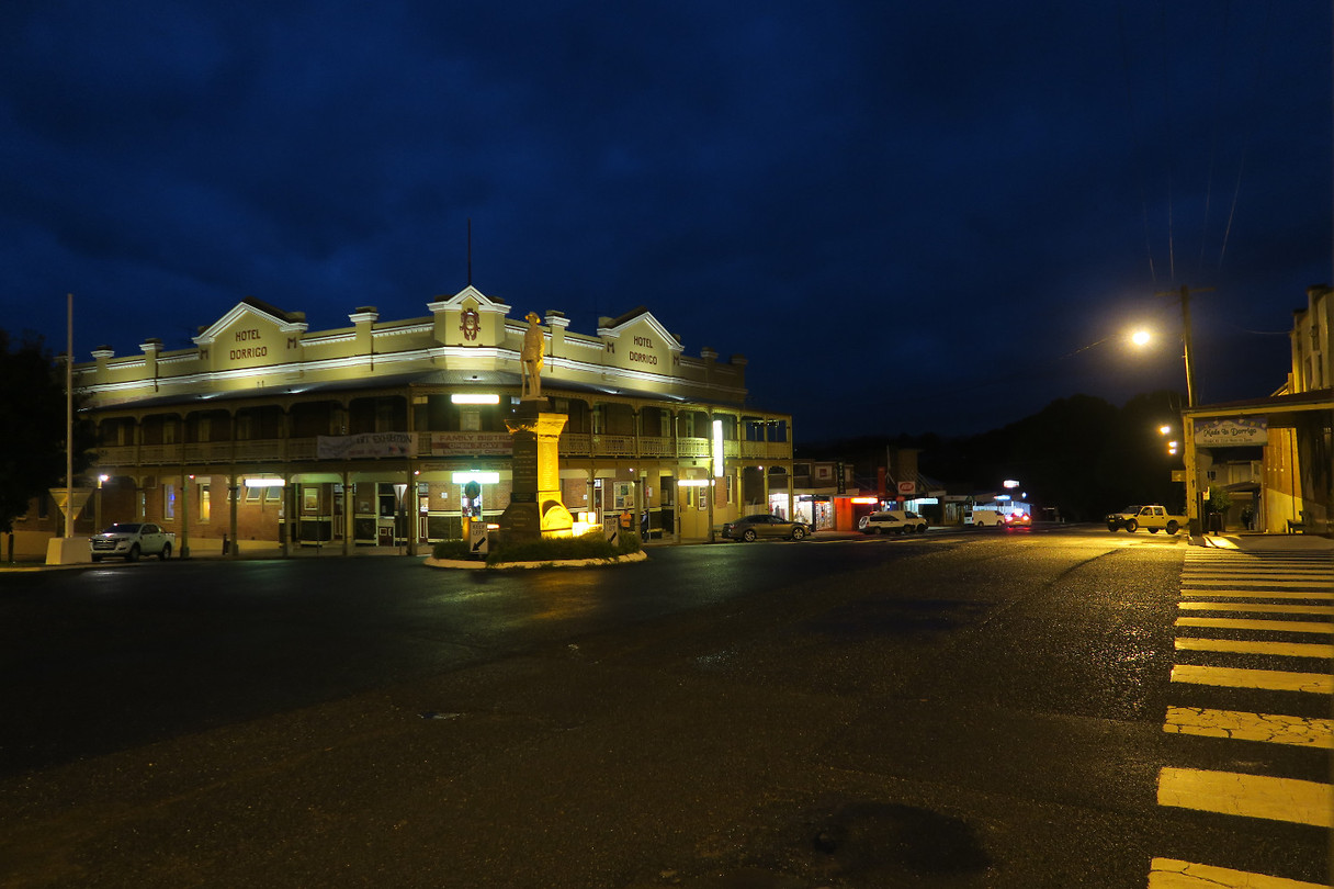 avond in Dorrigo 'centrum'