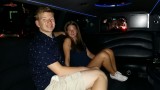 Inside de limo rijdend langs de Strip