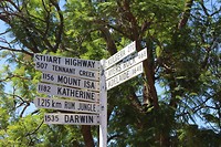 De afstanden vanuit Alice springs