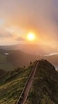 Ondergaande zon Sete Cidades
