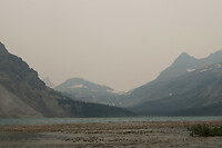 Bow Lake, met allemaal rook in de lucht
