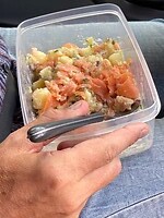 lunch tijdens autorijden