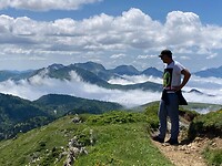 bovenop de berg