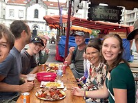 vleesch op het bloemenfestival