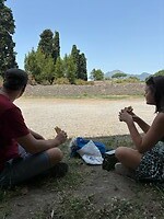 lunch met uitzicht op de Vesuvius