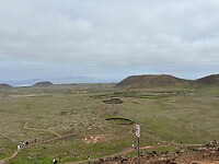 uitzicht richting Corralejo en Lanzarote vanaf de vulkaan
