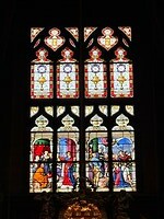 raam in de houten kerk