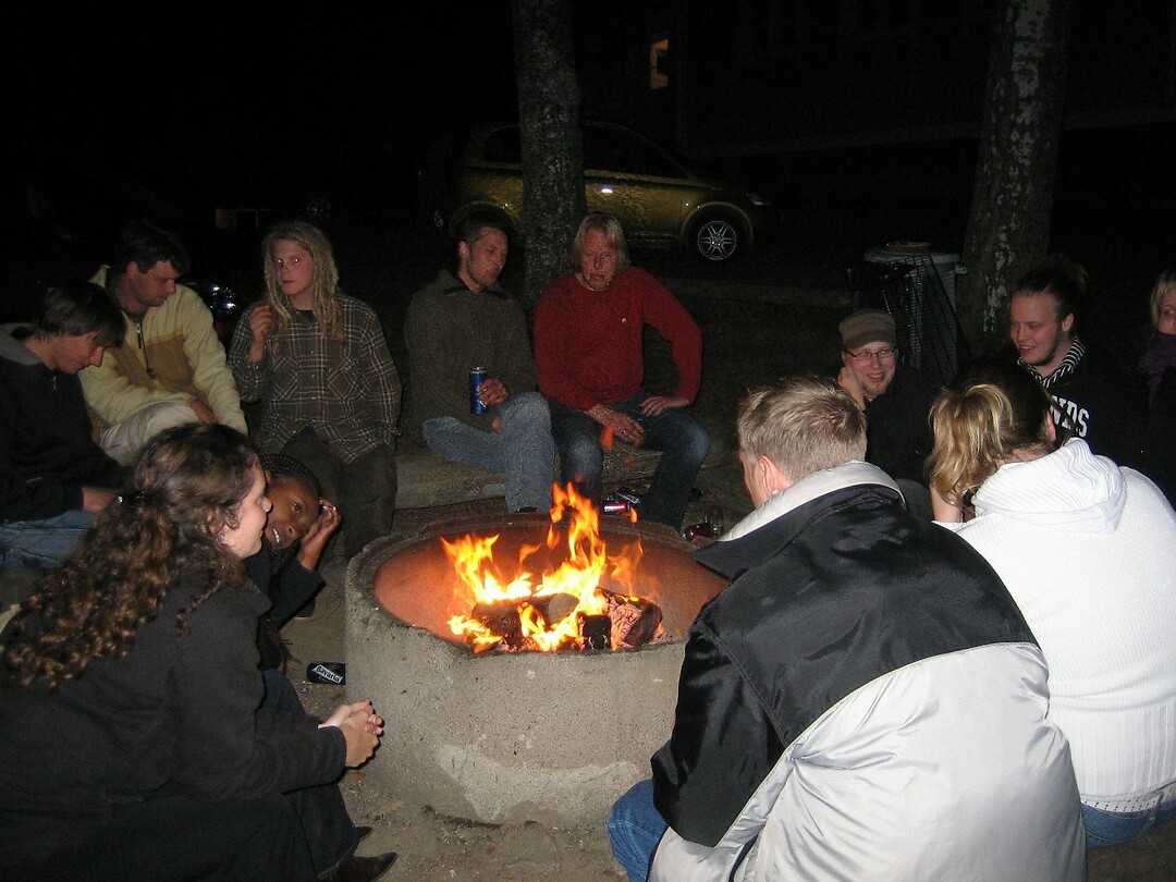 kampvuurtje op de bruiloft in 2007