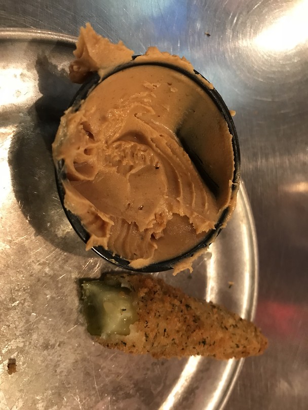 Fried pickles with peanutbutter
