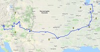 Overzichtskaart route Chicago - Las Vegas