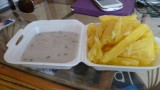 patatje mét (yams met bieslook saus) lekker!