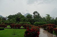 268 uitzicht vanuit hotelkamer op Volcán Arenal
