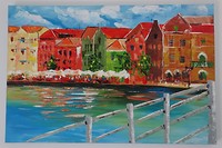 450 schilderij aan de muur van ons huisje