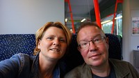 in de trein.