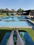 Lekker lezen aan het zwembad