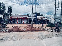 Puinhopen na de overstroming